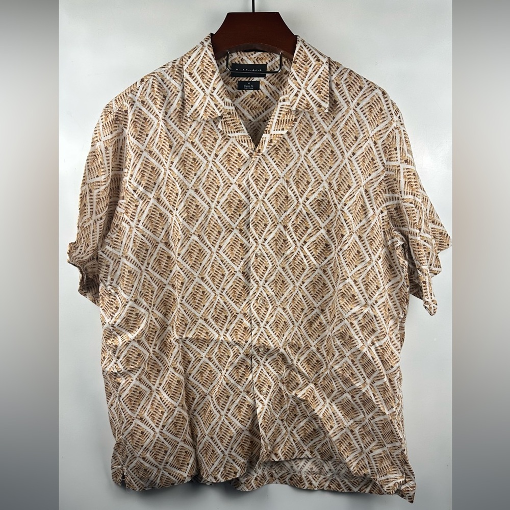 Paul Fredrick Finest Pure Linen Classic Fit Men's Button Shirt Size XL